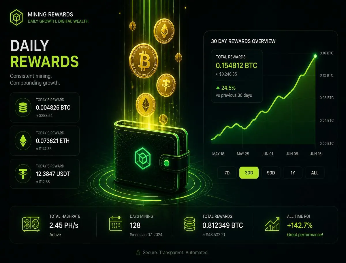Daily mining rewards chart